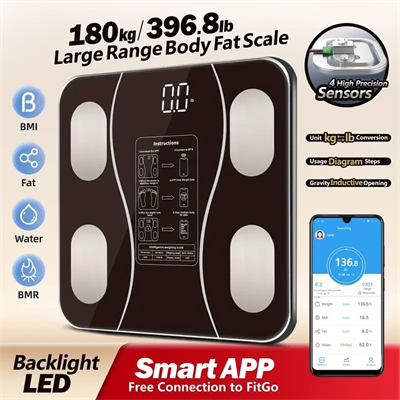 Siyah Akıllı Dijital Baskül Fs-550 Bx40