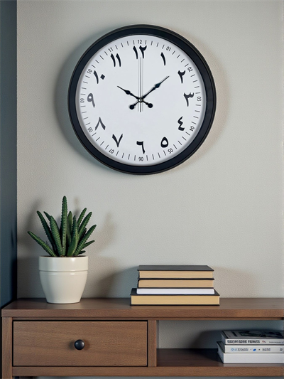 Siyah Arapça Rakamlı 40 Cm Metal Duvar Saati