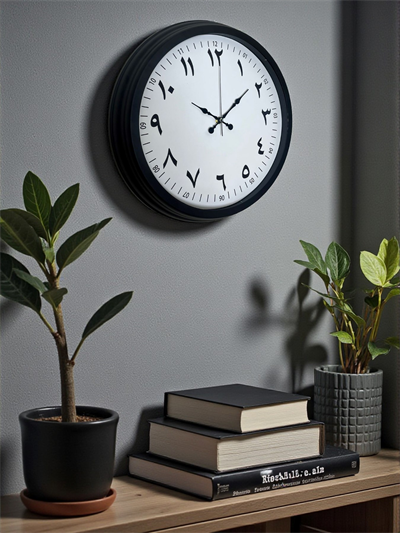 Siyah Arapça Rakamlı 40 Cm Metal Duvar Saati