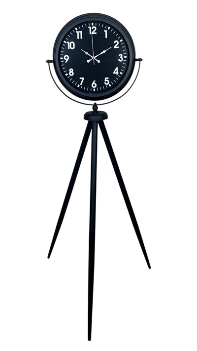 Siyah Asil Standart Stil Tripod Ayaklı Saat