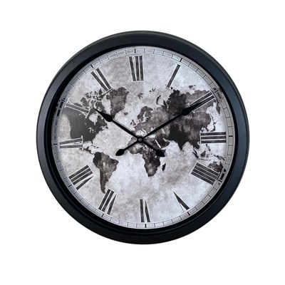 Siyah Atlas 60 x 60 Cm Metal Duvar Saati