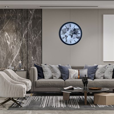 Siyah Atlas Roman 52 x 52 Cm Roman Duvar Saati