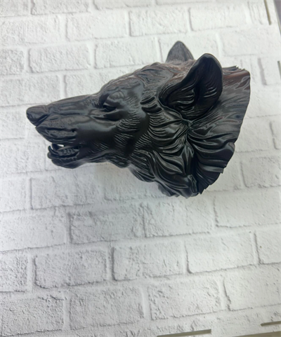 Siyah Ayı Figürü Duvar Dekoru Asılabilir Hediyelik Heykel 25x19 cm