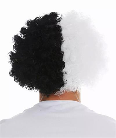 Siyah Beyaz Kıvırcık Afro Bonus Peruk Taraftar Bonus Saç (3936)