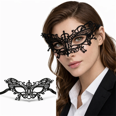 Siyah Dantel Venedik Maskesi Kadın – Zarif Parti & Balo Maskesi 2 No