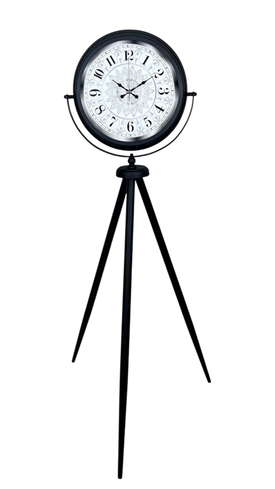 Siyah Desenli Şık Tripod Ayaklı Saat