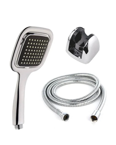 Siyah Duş Seti El Duşu Başlığı Spiral Hortum Dayanıklı Banyo Duş Aksesuarı