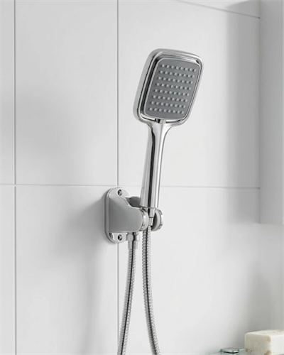 Siyah Duş Seti El Duşu Başlığı Spiral Hortum ve Duvar Askısı Banyo Duş Seti