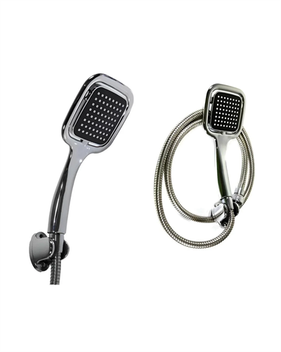 Siyah Duş Seti El Duşu Başlığı Spiral Hortum Dayanıklı Banyo Duş Aksesuarı