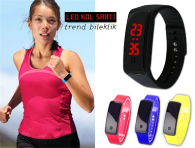 Siyah Ekranlı Led Kol Saati (sarı)