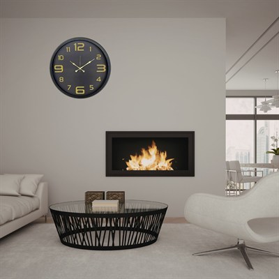 Siyah Gold Rakamlı 52 x 52 Cm Duvar Saati