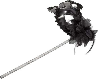 Siyah Işıltılı Tutmalı Fotoğraf Çekimi Maskesi 18x29 cm (3936)