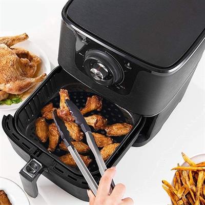 Siyah Isıya Dayanıklı Yıkanılabilir Silikon Fırın Ve Airfryer Yuvarlak Model Pişirme Matı 23 Cm (3936)