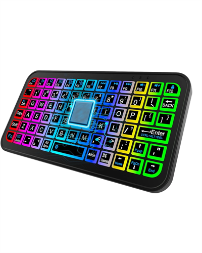 Siyah Kablosuz Mini RGB Işıklı Klavye Bluetooth 5.2 İnce Tasarım