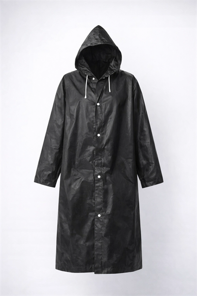 Siyah Kapüşonlu Çıtçıtlı Eva Yağmurluk Rüzgar ve Suya Dayanıklı Unisex Standart Boy