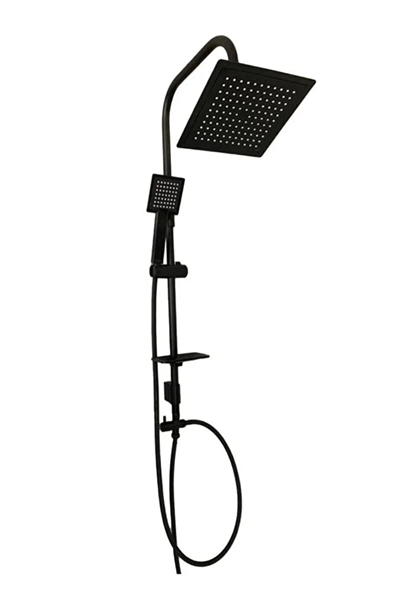 Siyah Kare Duş Seti, Tepe Yağmurlama Duş Başlığı, Ekstra Büyük Robot Duş Sistemi