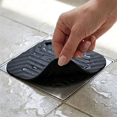 Siyah Kare Evye Gider Koku Önleyici Silikon Mat – Lavabo Süzgeç Ve Haşere Engelleyici Bx40