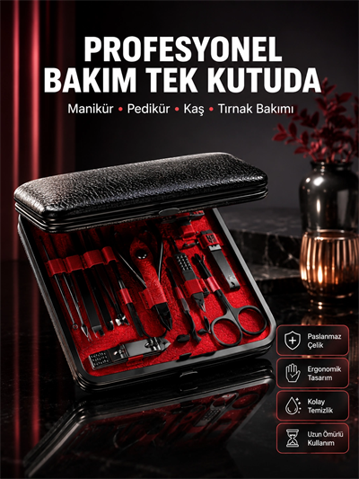 Siyah Kaymaz Teknolojili El ve Ayak Bakım Seti Yeni Nesil