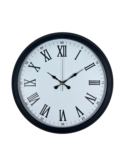 Siyah Klasik & Şık 40 Cm Metal Duvar Saati