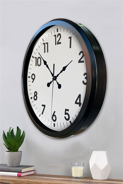 Siyah Klasik 52 Cm Modern Duvar Saati