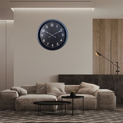 Siyah Klasik 60 x 60 Cm Metal Duvar Saati