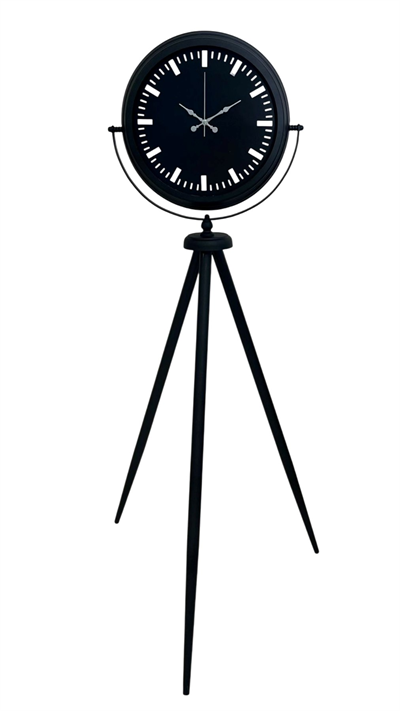 Siyah Lüks Sade Tripod Ayaklı Saat