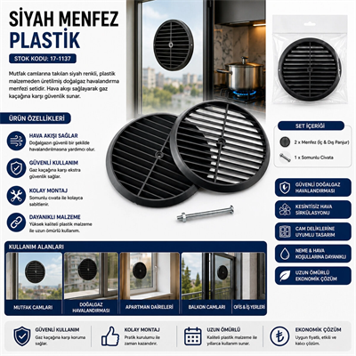 Siyah Menfez Plastik Bx40