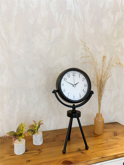 Siyah Metal Mini Tripod Masa Saati 45×26 cm