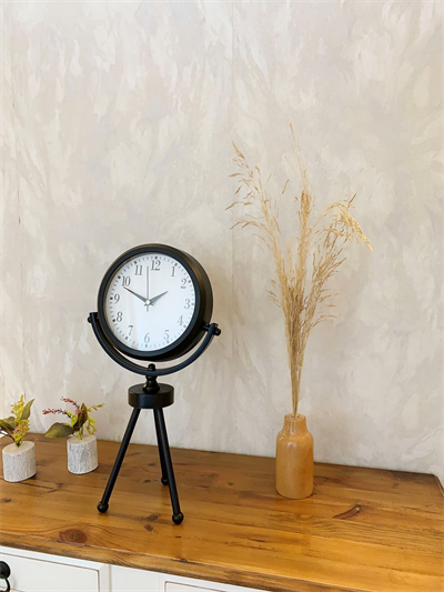 Siyah Metal Mini Tripod Masa Saati 45×26 cm