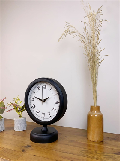 Siyah Metal Retro Masa Saati 25×20 cm
