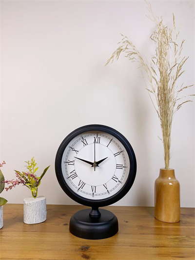 Siyah Metal Retro Masa Saati 25×20 cm