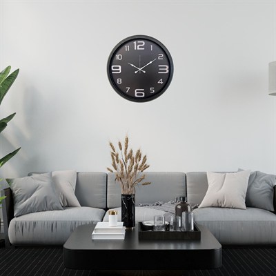 Siyah Modern 52 x 52 Cm Duvar Saati