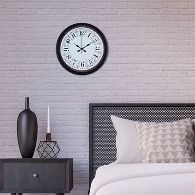 Siyah Motifli 36 Cm Duvar Saati