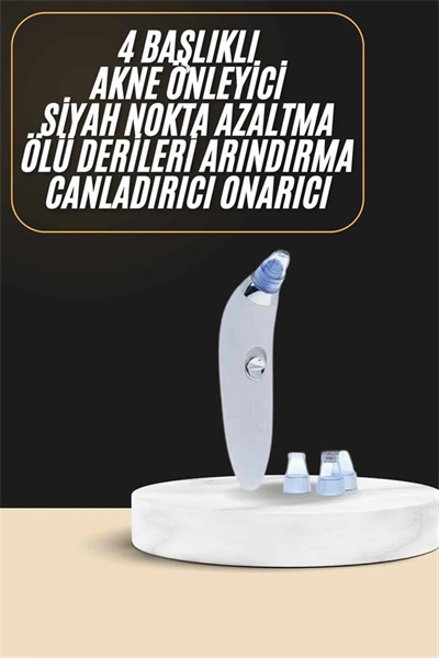 Siyah Nokta Temizleme Cihazı 4 Başlıklı Vakumlu Pilli Ölü Deri Arındırma