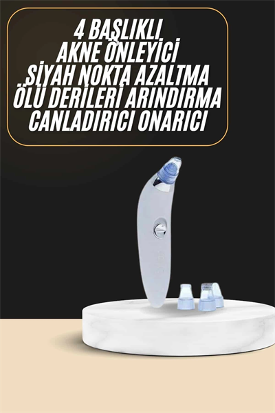 Siyah Nokta Temizleme Cihazı 4 Başlıklı Vakumlu Pilli Ölü Deri Arındırma