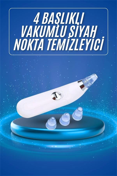 Siyah Nokta Temizleme Cihazı 4 Başlıklı Vakumlu Pilli Ölü Deri Arındırma