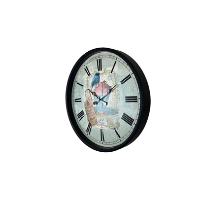 Siyah Paris Garden Dekoratif 36 Cm Duvar Saati