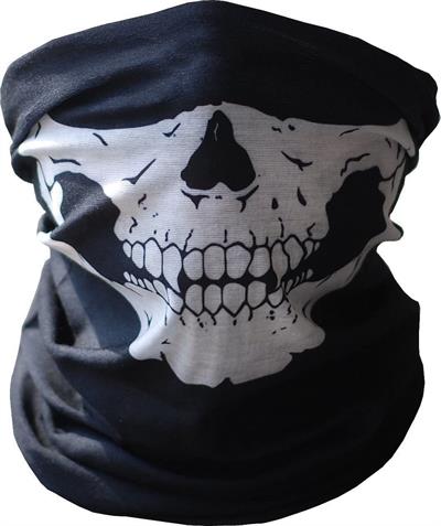 Siyah Renk Dikişsiz Çok Fonksiyonlu Çene Kafatası Yüz Maskesi Baf Buff Bandana Boyunluk Bileklik (3936)