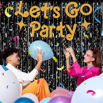 Siyah Renk Ekstra Metalize Parlak Saçaklı Arka Fon Perde İthal A Kalite 1x2 Metre (3936)