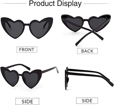 Siyah Renk Kalp Şekilli Parti Gözlüğü