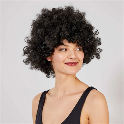 Siyah Renk Kıvırcık Afro Bonus Peruk Bx40