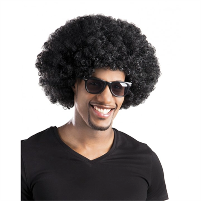 Siyah Renk Kıvırcık Afro Bonus Peruk Parti Peruğu Bx40