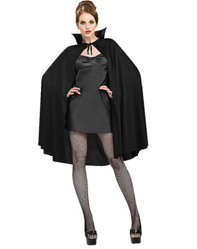 Siyah Renk Yakalı Halloween Pelerini 90 Cm Bx40