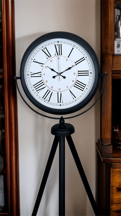 Siyah Roma Rakamlı Lüks Tasarım Tripod Ayaklı Saat
