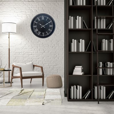Siyah Royal Roma 52 x 52 Cm Duvar Saati