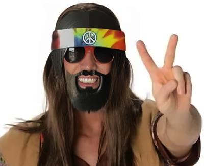 Siyah Saçlı Bandana Tasarımlı Hippi Parti Gözlüğü 26x18 cm (3936)