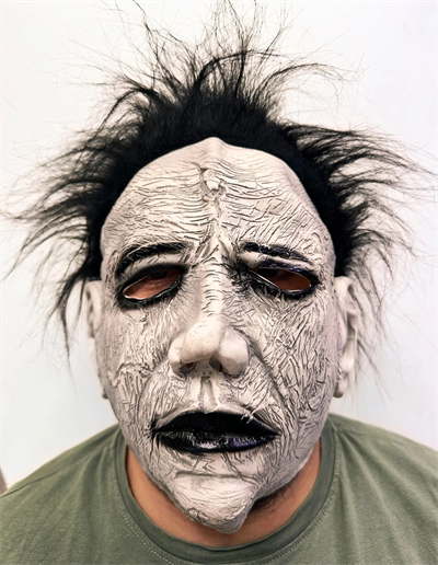 Siyah Saçlı Michael Myers Lateks Yüze Tam Yapışan Et Maske Korku Maskesi Bx40