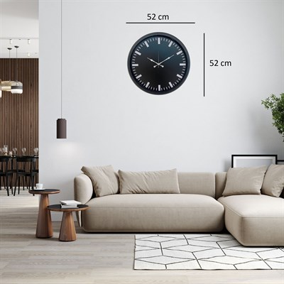 Siyah Sade & Şık 52 Cm Duvar Saati