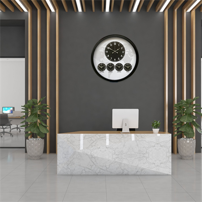 Siyah Sade ve Şık 52 Cm Dünya Saati