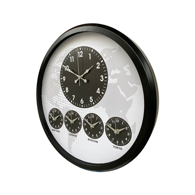 Siyah Sade ve Şık 52 Cm Dünya Saati